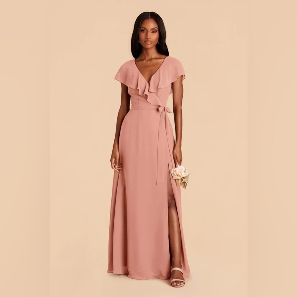 NWT Birdy Grey Dusty Rose Jackson Maxi Ruffle Dress Size Medium